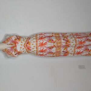 Vibrant Palm Print Halter Maxi Dress